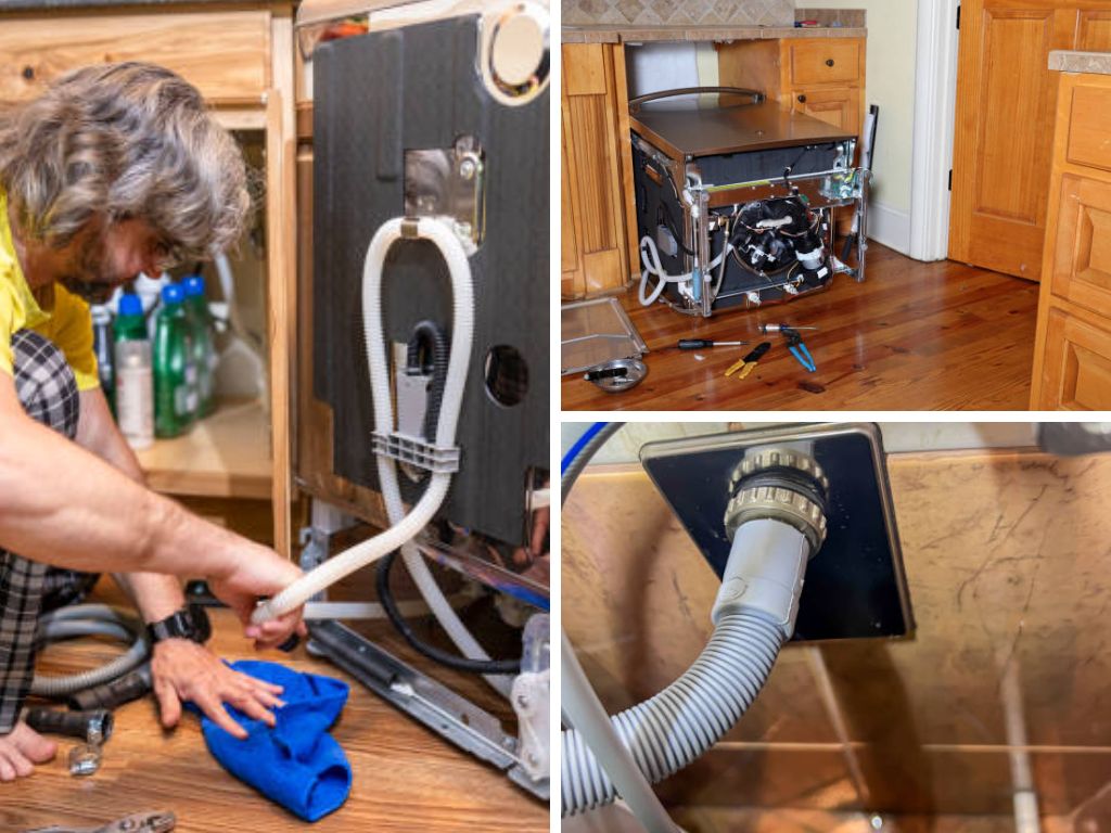 ống xả máy rửa bát Electrolux bị tắc nghẽn